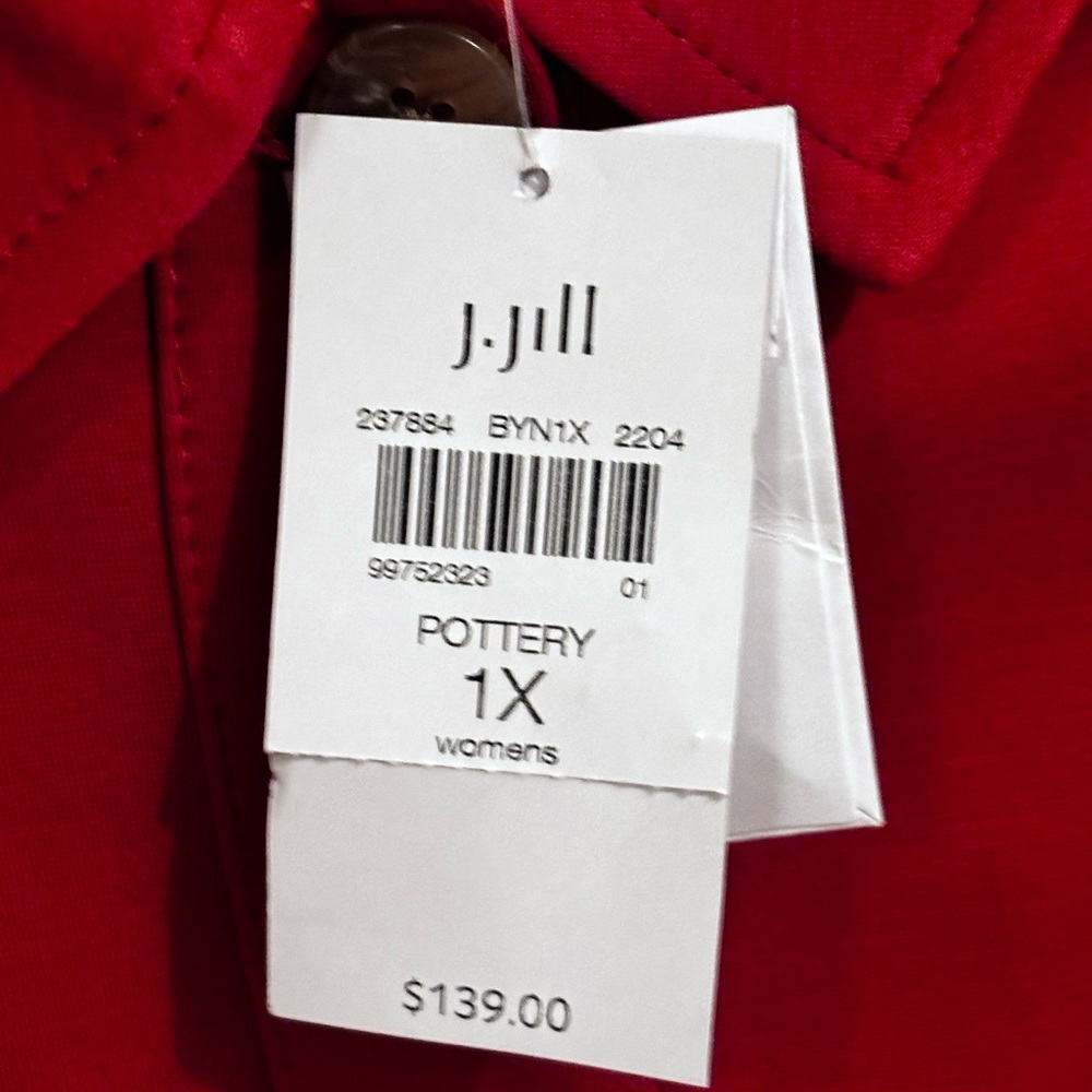 J.Jill Wearever Collection Double Face Jersey Flap Pocket Jacket Burnt Orange 1X - Picture 8 of 10
